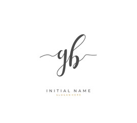 Handwritten letter G B GB for identity and logo. Vector logo template with handwriting and signature style.
