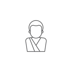 Asian monk vector icon symbol isolated on white background