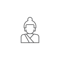 Asian monk vector icon symbol isolated on white background
