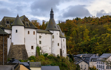 Obraz premium 12th century Clervaux Castle in Luxembourg with a museum dedicated to WW II Battle of the Bulge in the Ardennes