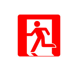 Emergency Exit Sign. Vector illustration, flat design