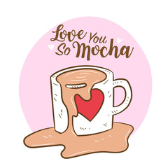 Coffee splash from coffee cup in Cartoon doodle style - vector Illustration