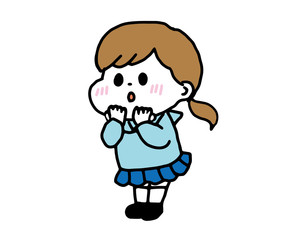 女の子　驚く