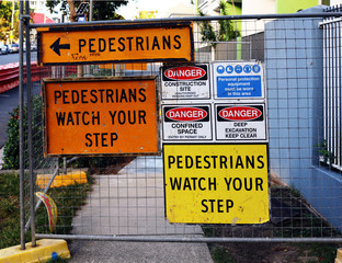 warning signs in street