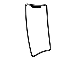 Mobile phone white mockup. Template with blank screen for Infographic. Isolated on white background.