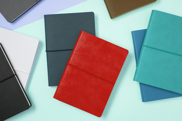 leather cover planners of various colors.