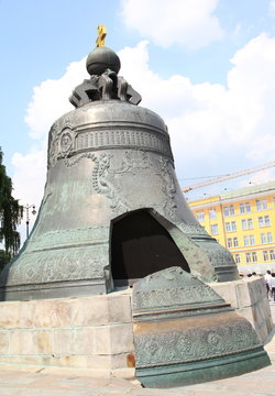 The Tsar bell (also known as the Tsarsky Kolokol, Tsar Kolokol III, or Royal Bell) in Moscow Kremlin, Russia 