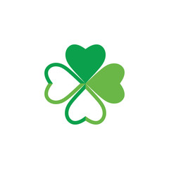 Green Clover Leaf icon Template Design