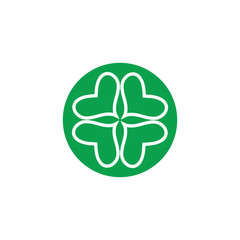 Green Clover Leaf icon Template Design