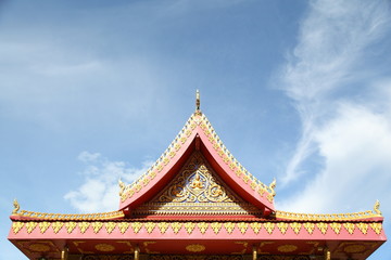 Naklejka premium Roof of Wat Pho Chai at Nong Khai, Thailand 