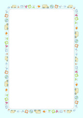 frame with back to school theme elements. School theme frame. Education theme borders clipart