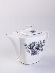 tea pot or ceramic teapot on a background new.