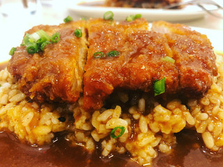 Curry rice with fried chicken
