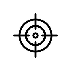 Target icon vector. A thin line sign. Isolated contour symbol illustration