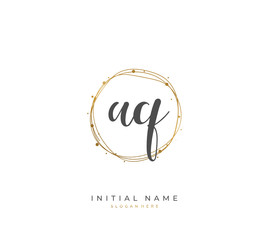 Handwritten letter A Q AQ for identity and logo. Vector logo template with handwriting and signature style.