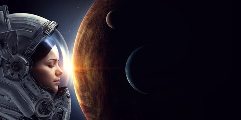 Exploring outer space. Mixed media