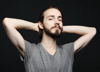 lifestyle and people concept: Portrait of handsome young man