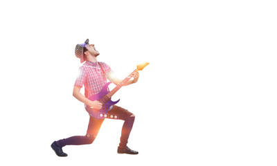 Office party concept. Mixed media