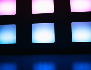 Pink and blue empty tv screens background