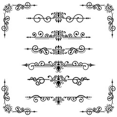 Text separator decoratice typography ornament design elements vintage dividing shapes Border illustration