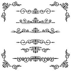 Text separator decoratice typography ornament design elements vintage dividing shapes Border illustration