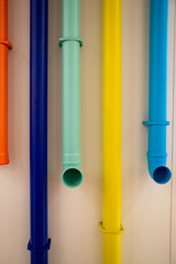 colorful pipes on the wall