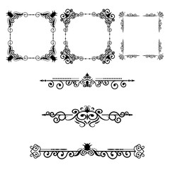 Text separator decoratice typography ornament design elements vintage dividing shapes Border illustration