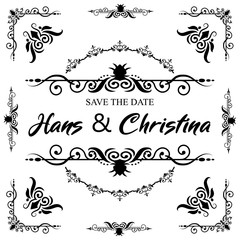 Text separator decoratice typography ornament design elements vintage dividing shapes Border illustration