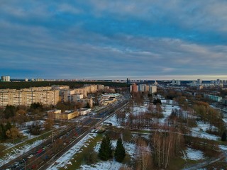 Fototapeta premium Aerial view of Minsk, Belarus