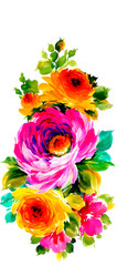 Flowers watercolor illustration. 