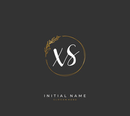 Handwritten letter X S XS for identity and logo. Vector logo template with handwriting and signature style.