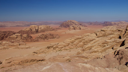 Fototapeta na wymiar Beautiful view of the Wadi Rum Desert in Jordan