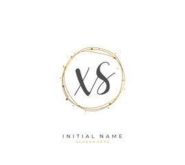 Handwritten letter X S XS for identity and logo. Vector logo template with handwriting and signature style.