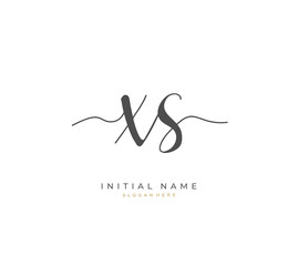 Handwritten letter X S XS for identity and logo. Vector logo template with handwriting and signature style.
