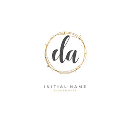 Handwritten letter D A DA for identity and logo. Vector logo template with handwriting and signature style.