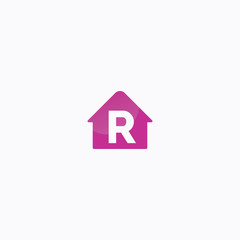 R letter/real estate logo design template full vector eps for use any perpose