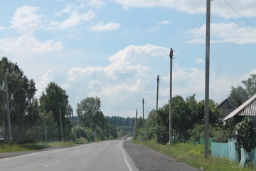 road and blue sky