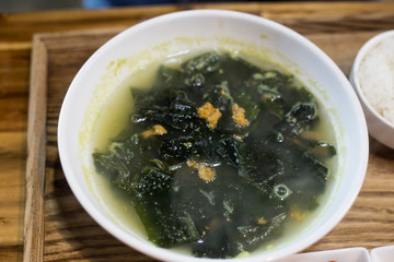 Korean cuisine, Miyeokguk seaweed soup. Sea urchin seaweed soup