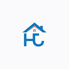 HJ letter/real estate logo design template full vector