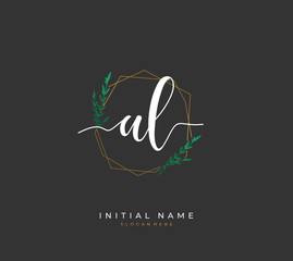 Handwritten letter A L AL for identity and logo. Vector logo template with handwriting and signature style.