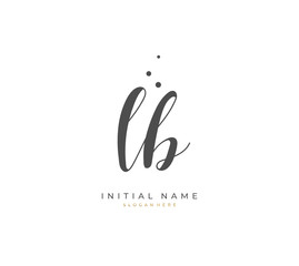 Handwritten letter L B LB for identity and logo. Vector logo template with handwriting and signature style.