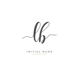 Fototapeta na wymiar Handwritten letter L B LB for identity and logo. Vector logo template with handwriting and signature style.