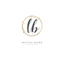 Handwritten letter L B LB for identity and logo. Vector logo template with handwriting and signature style.