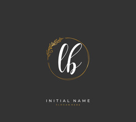 Fototapeta premium Handwritten letter L B LB for identity and logo. Vector logo template with handwriting and signature style.
