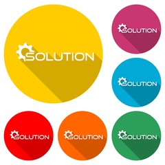 Solution icon symbol with long shadow