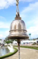 black bell outside the temple in Thailand 