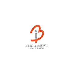 BI letter logo design template full vector