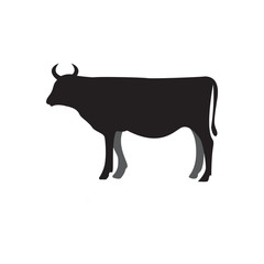 Cow silhouette icon design template vector isolated