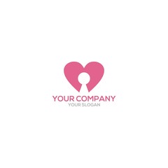 Love KeyHole Logo Design Vector