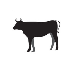 Cow silhouette icon design template vector isolated